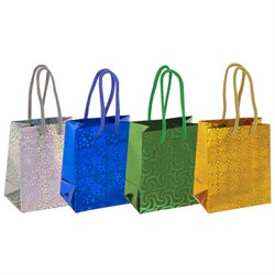 Пакет подарочный (1 штука) 11x6x15 см, ЗОЛОТАЯ СКАЗКА голография, ассорти 4 цвета, 606605 - фото 16567346