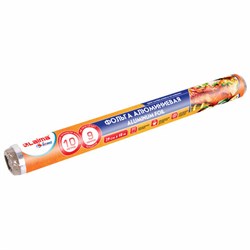 Фольга пищевая алюминиевая, 29 см х 10 м, толщина 9 мкм, LAIMA, 607802 - фото 16567408