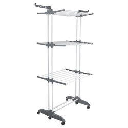 Сушилка напольная для белья раскладная МНОГОФУНКЦИОНАЛЬНАЯ, 3 уровня, на колесах, "Super Compact", СКЛАДНОЕ ОСНОВАНИЕ, LAIMA HOME, 608462 - фото 16567495