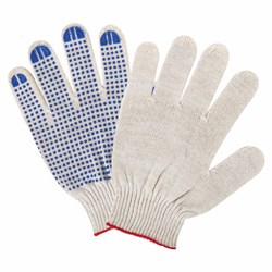 Перчатки хлопчатобумажные, КОМПЛЕКТ 100 пар, 10 класс, 40-42 г, 116 текс, ПВХ-точка, LAIMA ЛЮКС, БЕЛЫЕ, 608678 - фото 16567543