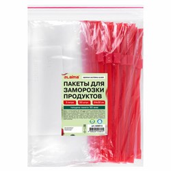 Пакеты для заморозки продуктов, 3 л, КОМПЛЕКТ 50 шт., с замком-застежкой (слайдер), LAIMA - фото 16567583