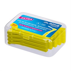 Межзубные ершики 0,7 мм для зубов и брекетов 20 шт., в боксе, изогнутая ручка (L-тип), LAIMA DENT, 609410 - фото 16567694