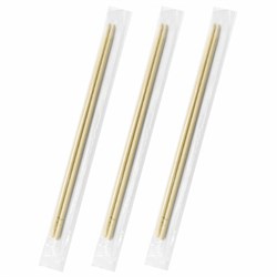 Палочки для суши бамбуковые 21 см, круглые, КОМПЛЕКТ 100 пар в индивидуальной прозрачной упаковке, БЮДЖЕТ, 132266 - фото 16567747