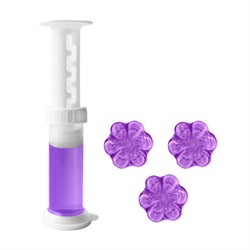 Диски гелевые, освежитель и очиститель для унитаза, 8 дисков 44 г, LAIMA, "Лаванда", шприц, 609794 - фото 16567769