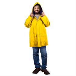 Дождевик-куртка желтая на кнопках С КАРМАНАМИ, виниловая, размер 50-56, рост 170-185, ГРАНДМАСТЕР, 610939 - фото 16567812