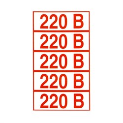 Знак электробезопасности "Указатель напряжения 220 В", КОМПЛЕКТ 20 штук, 20х50 мм, пленка, Z05 - фото 16567820