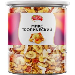 Орехи и сухофрукты NARMAK "Микс Тропический", грецкий орех, кешью, кокос, банан, цукаты, 400 г - фото 16567913