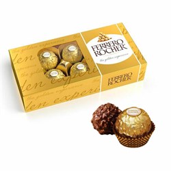 Конфеты шоколадные FERRERO "Rocher" с лесным орехом, 75 г, пенал, 09020СТ0000114 - фото 16567944