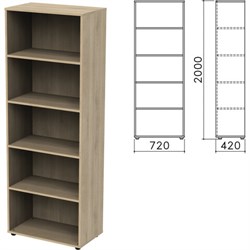 Шкаф (стеллаж) "Приоритет", 720х420х2000 мм, 4 полки, кронберг, К-934, К-934 кронберг - фото 16568362