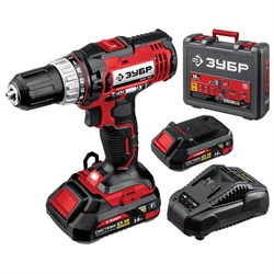 Дрель-шуруповерт безударная АККУМУЛЯТОРНАЯ, с двумя аккумуляторами 2 Ач, 18 В, ЗУБР ДШЛ-185-22 - фото 16568785