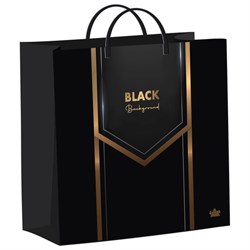 Пакет с пластиковой ручкой, мягкий пластик, 26х24 см, "Черный бэкграунд", 140 мкм, н00269763 - фото 16568979