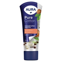 Крем для рук ночной 75 мл, AURA Pure Cotton "Хлопок и аргана", 12793 - фото 16569021