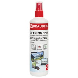 Чистящая жидкость-спрей BRAUBERG для экранов всех типов и оптики, универсальная, 250 мл, ВБ, 880727 - фото 16569062