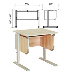 Стол-парта регулируемый "ДЭМИ" СУТ.28, 900х530х530-815 мм, серый/ясень (КОМПЛЕКТ) - фото 16569193