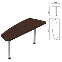 Стол приставной "Приоритет" 1600х600х750 мм, венге (КОМПЛЕКТ) - фото 16569382