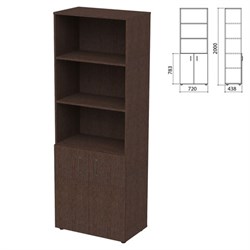 Шкаф полузакрытый "Приоритет" 720х438х2000 мм, 4 полки, венге (КОМПЛЕКТ) - фото 16569383