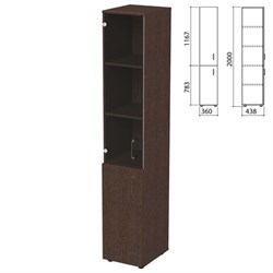 Шкаф закрытый "Приоритет", 360х438х2000 мм, 4 полки, венге (КОМПЛЕКТ) - фото 16569391