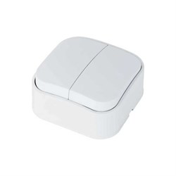 Накладной двойной выключатель HOROZ ELECTRIC EVA (2-GANG ONE WAY SWITCH) 10A/250V 112-001-0003 - фото 16578199