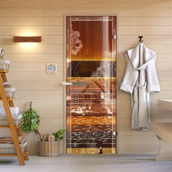 Дверь для бани DoorWood Банька в лесу - фото 16580287