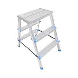 Двусторонняя алюминиевая стремянка LadderBel STR2-AL-3EP - фото 16581035