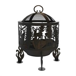 Комплект: костровая чаша с крышкой искрогасителем FIRE-HOUSE олени диаметр 50 см - фото 16581404