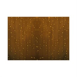 Гирлянда Neon-Night ДОЖДЬ занавес 2х3м, прозрачный ПВХ, 448LED желтые, 28LED/нить, 16 нитей - фото 16582808
