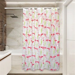 Штора для ванной Сантис peva pv-116 (фламинго) 54 gsm 180x180 см - фото 16586516