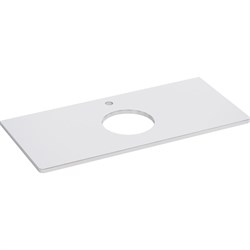 Столешница Lemark OLIVIA 100 см, под 1 раковину, из стекла, цвет: белый - фото 16587805