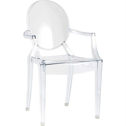Обеденный стул для кухни Стул Груп ghoс подлокотниками, пластик, прозрачный - фото 16588325