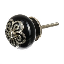 Керамическая ручка для мебели BlumenHaus Антиквариат-серебро - фото 16605128