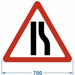 Дорожный знак PALITRA TECHNOLOGY 1.20.2 "Сужение дороги с правой стороны" - фото 16605183