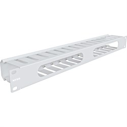 Кабельный горизонтальный организатор NTSS с крышкой, крепление 19 1U, глубиной 45мм, металл, серый RAL 7035 - фото 16625052