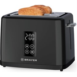 Тостер BRAYER 2113BR 930 Вт, 7 режимов, подогрев, разморозка, отмена, автоотключение, 2 тоста, съемный поддон BR2113 - фото 16626973