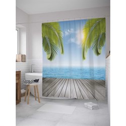 Шторка-занавеска для ванной JoyArty Мост вдоль моря - фото 16639808
