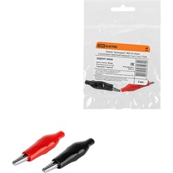 Зажим крокодил TDM ELECTRIC ЗКИ 5А, 46мм, в изоляции, красный/черный - фото 16639979