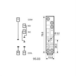 Розетка для реле 40.31 и модуля 99.02/86.30 FINDER 9503SPA - фото 16651223