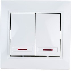 Двойной выключатель INTRO Plano - фото 16681183