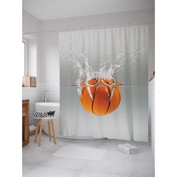 Шторка-занавеска для ванной JoyArty Водный баскетбол - фото 16682627