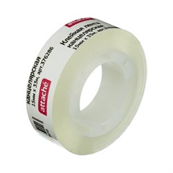 Канцелярская клейкая лента ATTACHE 15 мм х 33 м, пластиковая втулка - фото 16688780