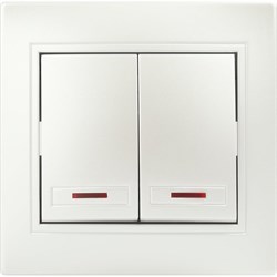 Двухклавишный выключатель INTRO Plano - фото 16692061