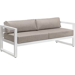 Уличный диван GreenWeen CAPRI белый алюминий, светло-серый велюр - фото 16696810