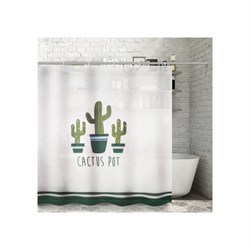 Штора для ванной Доляна Кактусы - фото 16715189