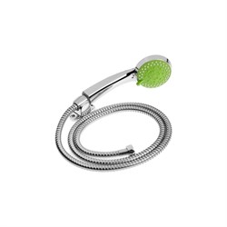 Набор для душа ZEIN шланг 150 см, держатель, лейка 5 режимов, зеленый/хром - фото 16726566