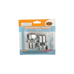 Американка для полотенцесушителя Terma прямая 3/4" в/н хром (пара) 29192 - фото 16728881