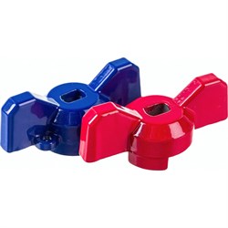 Рукоятка для шарового крана Profactor бабочка, красный/синий 1/2 дюйма - 3/4 дюйма - фото 16733746