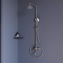 Душевая стойка RGW SP-25 хром головной душ/смеситель (ручной душ, шланг 1,5 м.) - фото 16777161