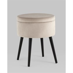 Пуф Стул Груп Клайс с ящиком для хранения, велюр светло-серый - фото 16784504