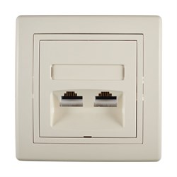 Коммуникационная двойная розетка Aling-conel PRESTIGE - фото 16792549