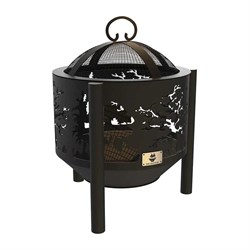 Комплект: костровая чаша с крышкой искрогасителем FIRE-HOUSE деревья диаметр 50 см на трубчатых ножках - фото 16802935