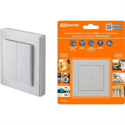 Настенный двухклавишный радиовыключатель для беспроводного управления нагрузкой TDM ELECTRIC РВ2 - фото 16818426